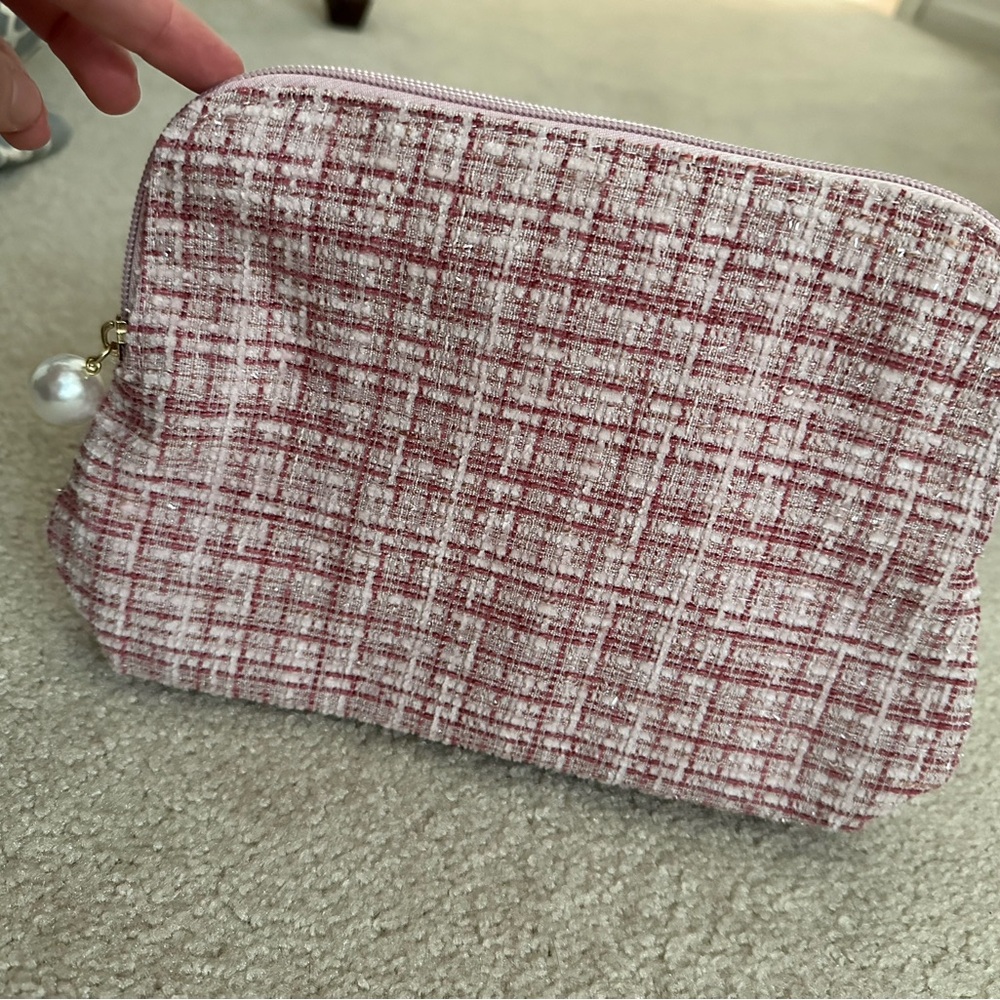 Elegant Pink Tweed Women's Bag